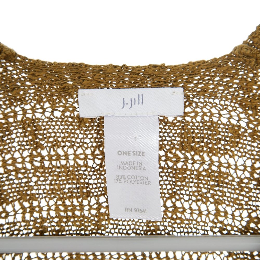 J Jill Olive Khaki Knit Open Cardigan Women's One Size - Picture 3 of 5